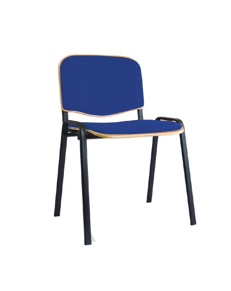 Produktbild Lüllmann Besucherstuhl gepolstert 450/810 x 545 x 425 mm tiefschwarz blau