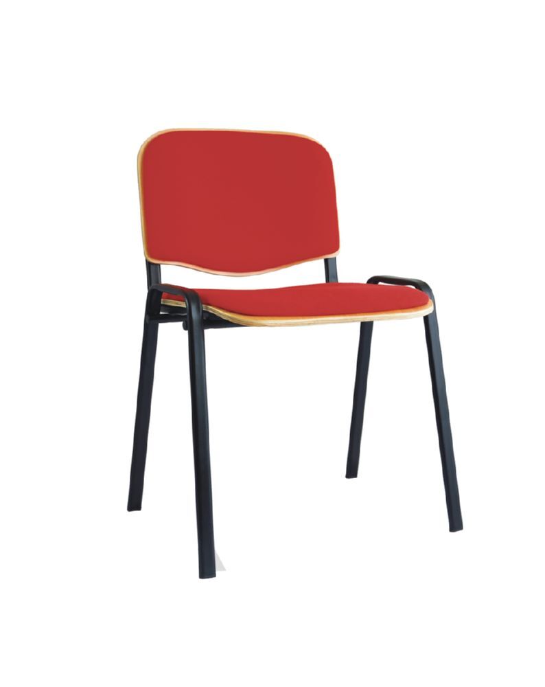 Produktbild Lüllmann Besucherstuhl gepolstert 450/810 x 545 x 425 mm tiefschwarz rot