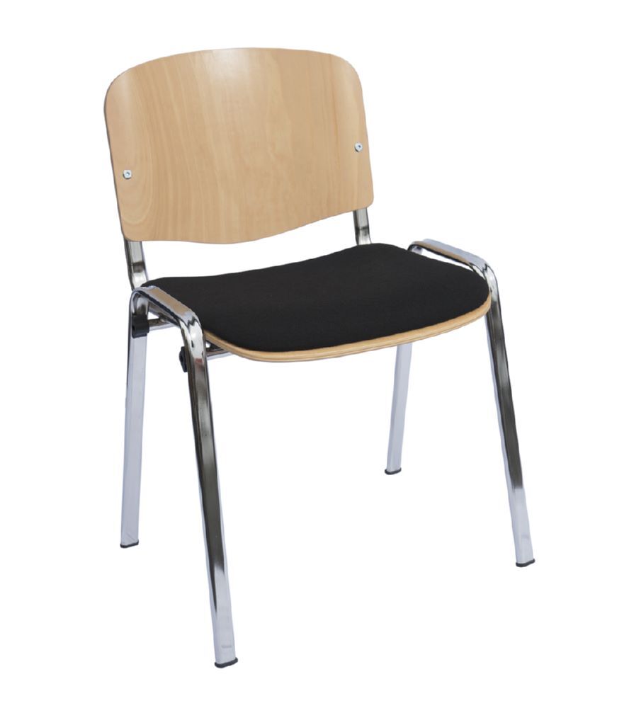 Produktbild Lüllmann Besucherstuhl teilgepolstert 460/795 x 570 x 410 mm chrom schwarz