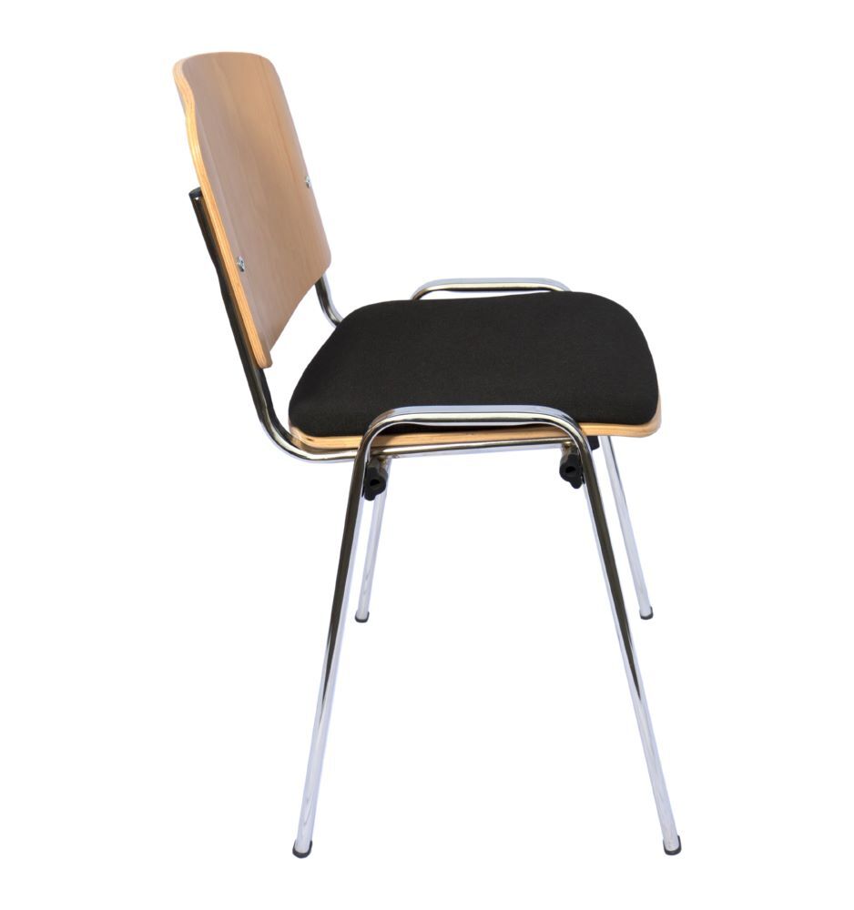 Produktbild Besucherstuhl, Buchenschichtholz teilgepolstert, 460/795 x 570 x 410 mm, chrom/s bild 2