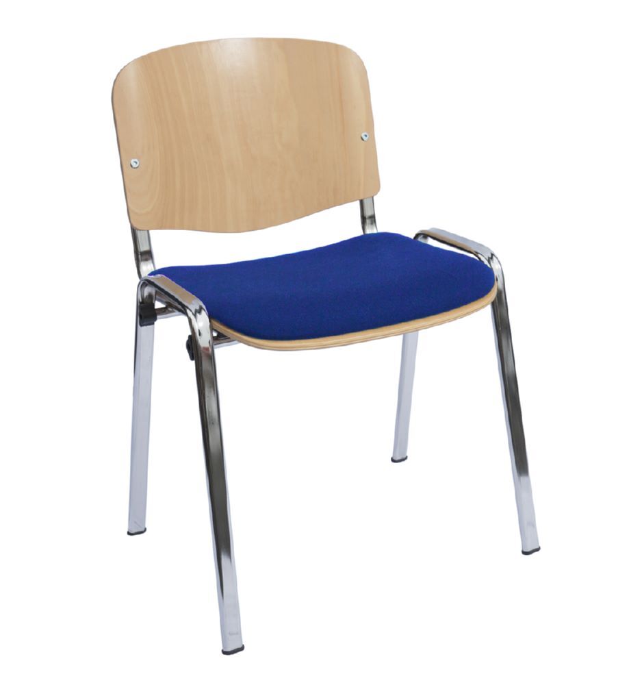 Produktbild Lüllmann Besucherstuhl teilgepolstert 450/810 x 545 x 425 mm chrom blau