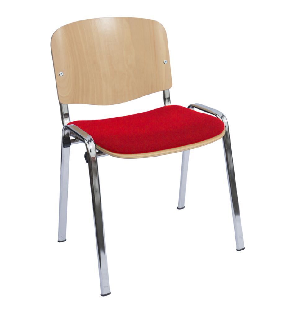 Produktbild Lüllmann Besucherstuhl teilgepolstert 450/810 x 545 x 425 mm chrom rot