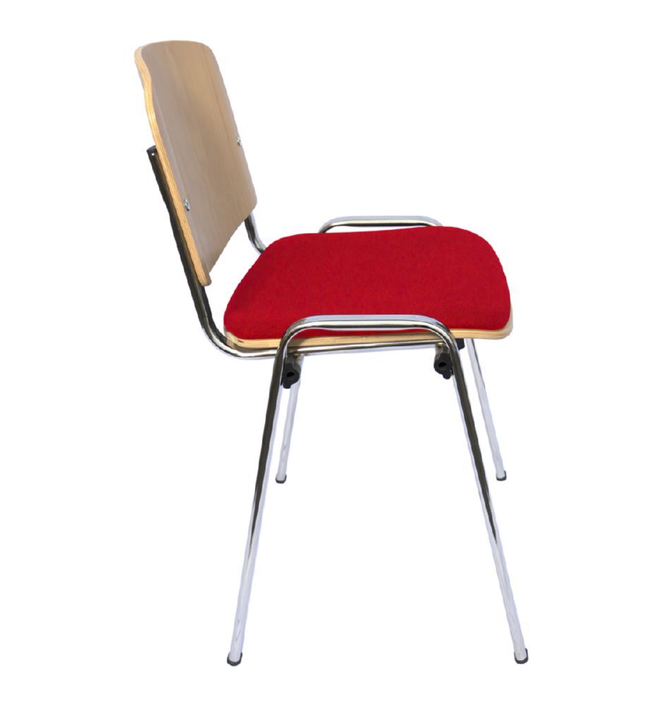 Produktbild Besucherstuhl, Buchenschichtholz teilgepolstert, 450/810 x 545 x 425 mm, chrom/r bild 2