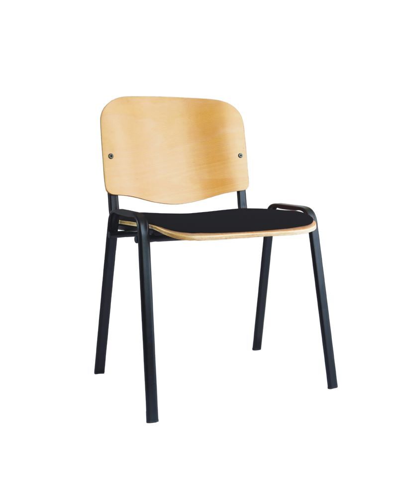 Produktbild Lüllmann Besucherstuhl teilgepolstert 450/810 x 545 x 425 mm tiefschwarz schwarz