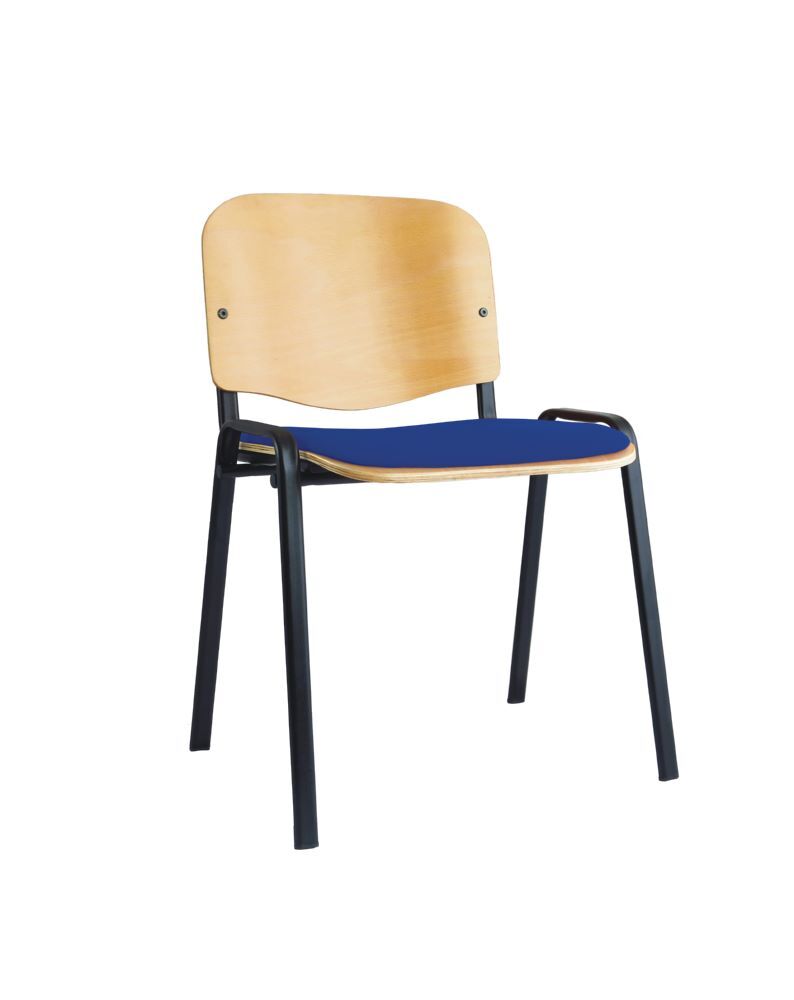 Produktbild Lüllmann Besucherstuhl teilgepolstert 450/810 x 545 x 425 mm tiefschwarz blau