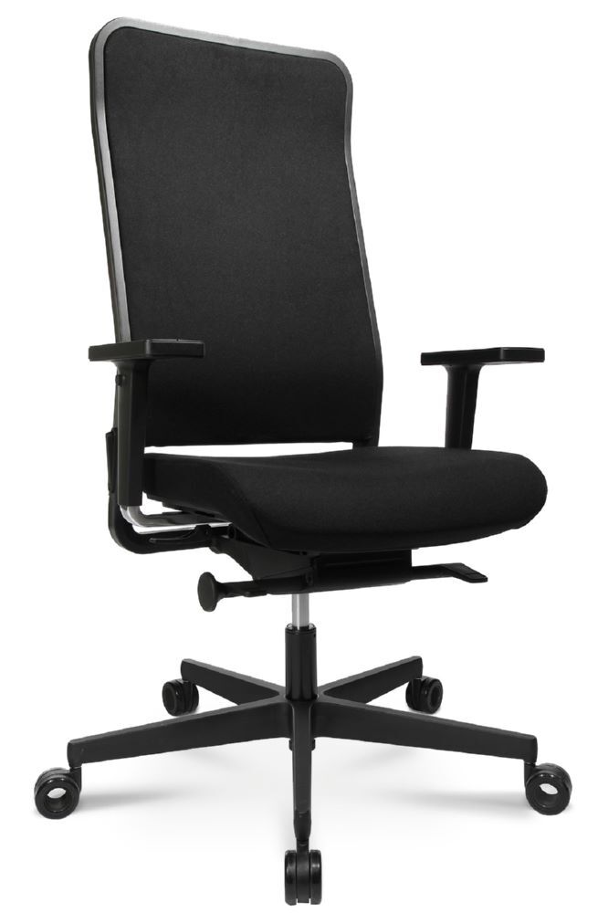Produktbild Bürodrehstuhl W1C High Dondola, Netzrücken, Kunststofffußkreuz, GS, schwarz bild 2