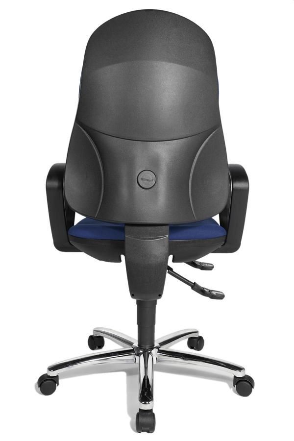 Produktbild Bürodrehstuhl mit Armlehnen, gepolstert, Chromfußkreuz, blau bild 3