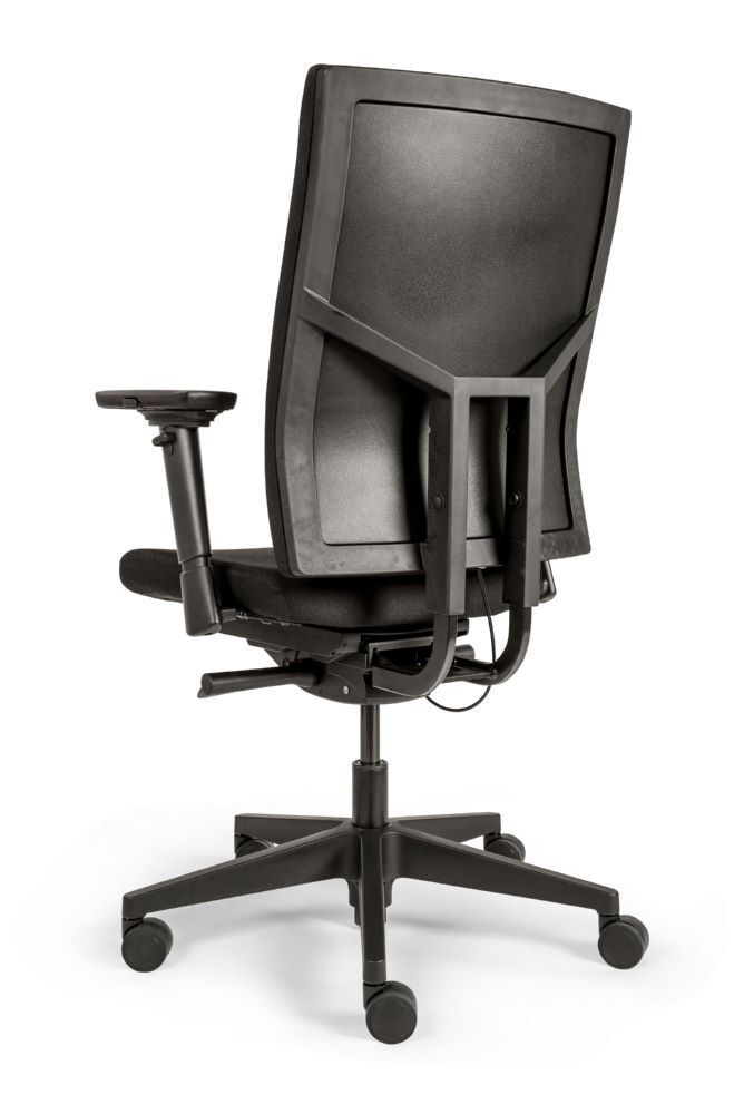 Produktbild Bürodrehstuhl mit 3D Armlehnen, gepolstert, Kunststofffußkreuz, schwarz bild 3