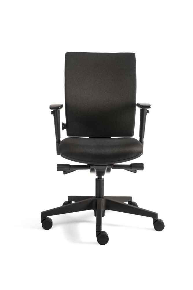 Produktbild Bürodrehstuhl mit Armlehnen, gepolstert, Lordosenstütze, Donati, Kunststofffußkr bild 2