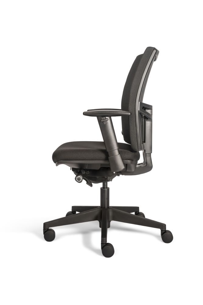 Produktbild Bürodrehstuhl mit Armlehnen, gepolstert, Lordosenstütze, Donati, Kunststofffußkr bild 4