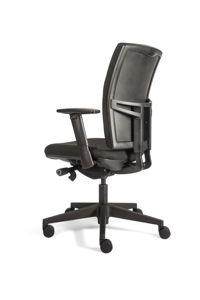 Produktbild Bürodrehstuhl mit Armlehnen, gepolstert, Lordosenstütze, Donati, Kunststofffußkr bild 5