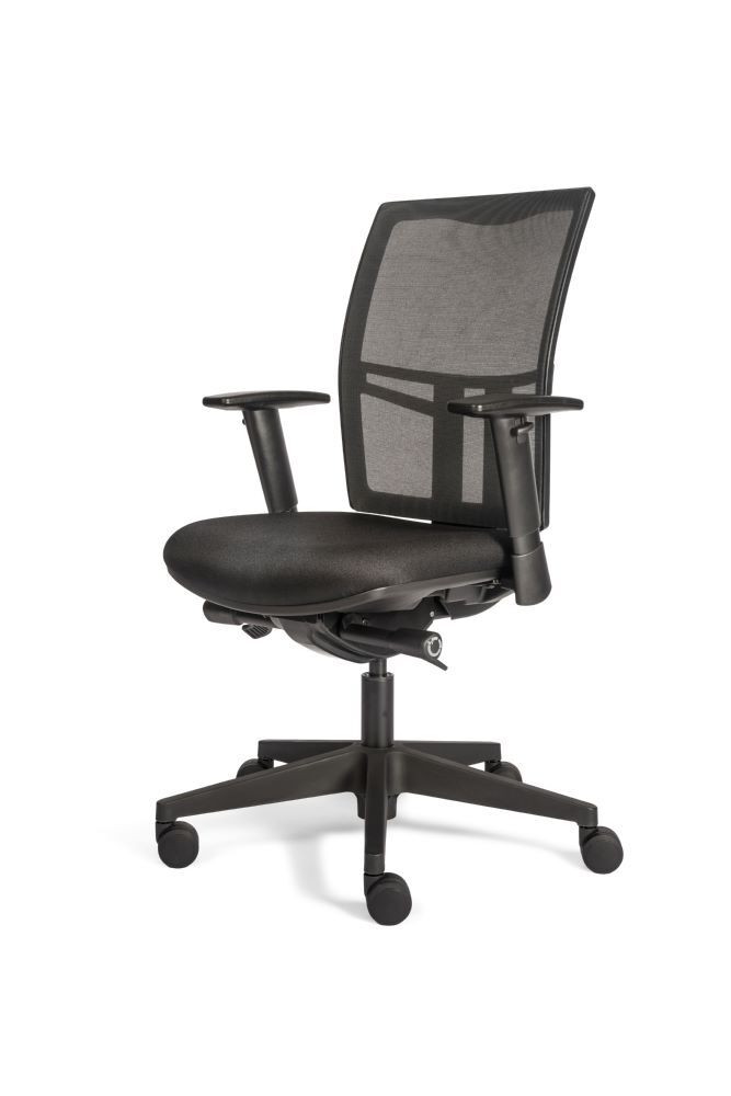 Produktbild Bürodrehstuhl mit Armlehnen, Netzrücken, Donati Mechanik, Kunststofffußkreuz, sc bild 3