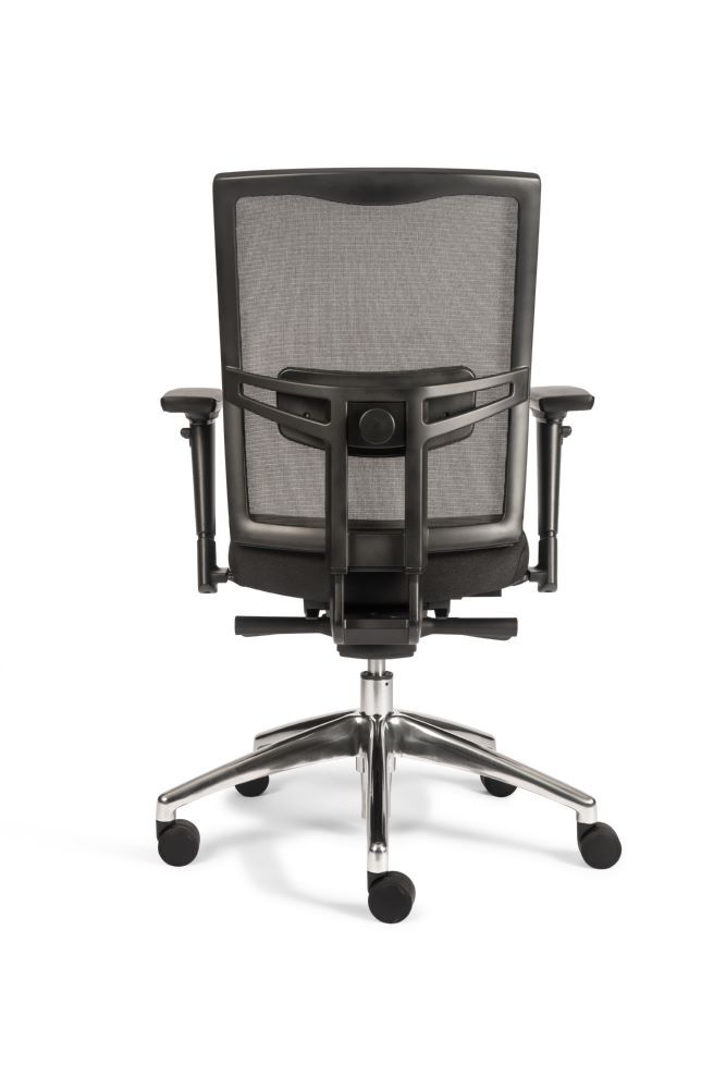 Produktbild Bürodrehstuhl mit Armlehnen, Netzrücken, Lordosenstütze, Donati, Alu Fußkreuz, s bild 6