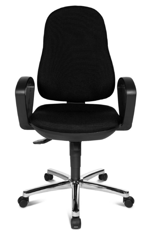 Produktbild Bürodrehstuhl mit Armlehnen, GS zertifiziert gepolstert, Chromfußkreuz, schwarz bild 2