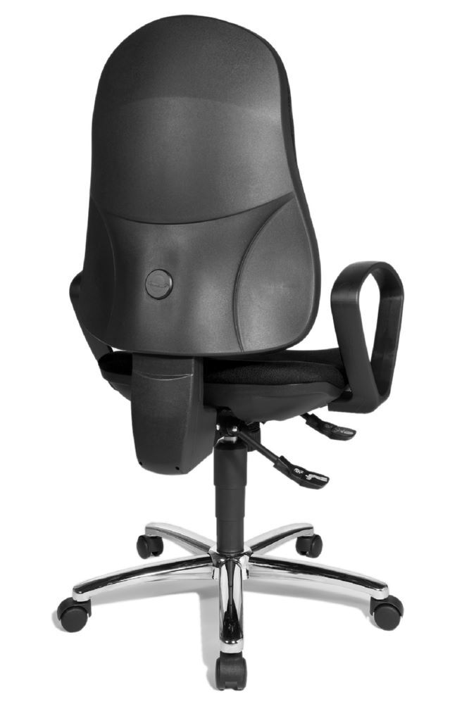 Produktbild Bürodrehstuhl mit Armlehnen, GS zertifiziert gepolstert, Chromfußkreuz, schwarz bild 4