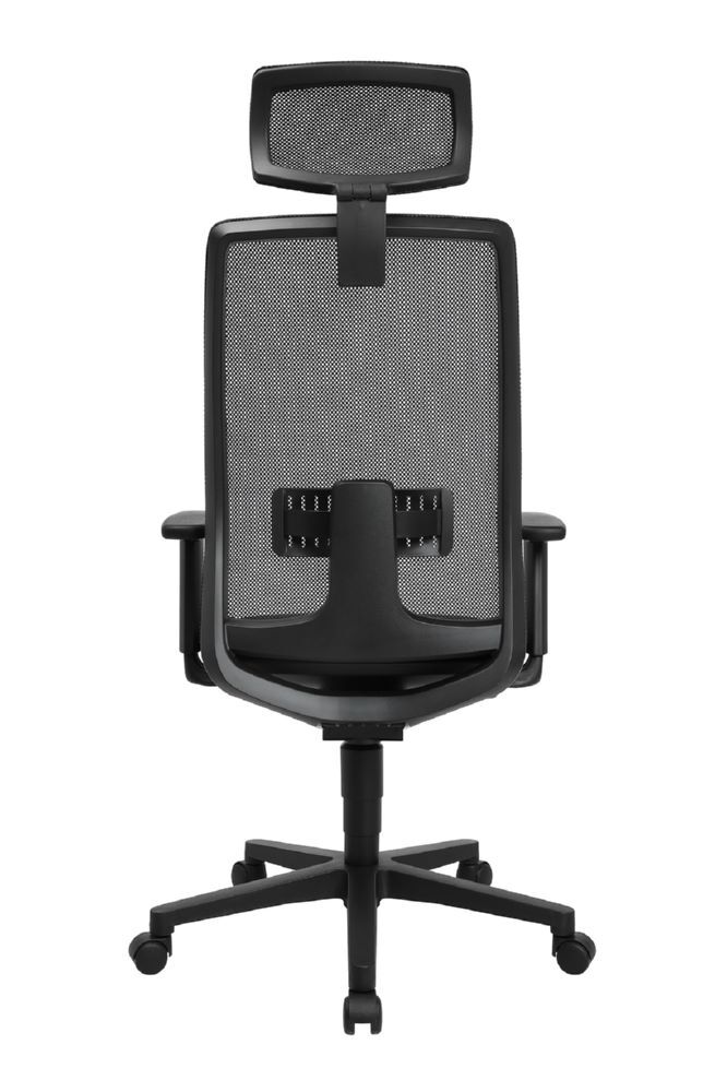 Produktbild Bürodrehstuhl mit Kopf-Nackenstütze, Lordosenstütze, T-Armlehnen, Netzrücken, Ku bild 2