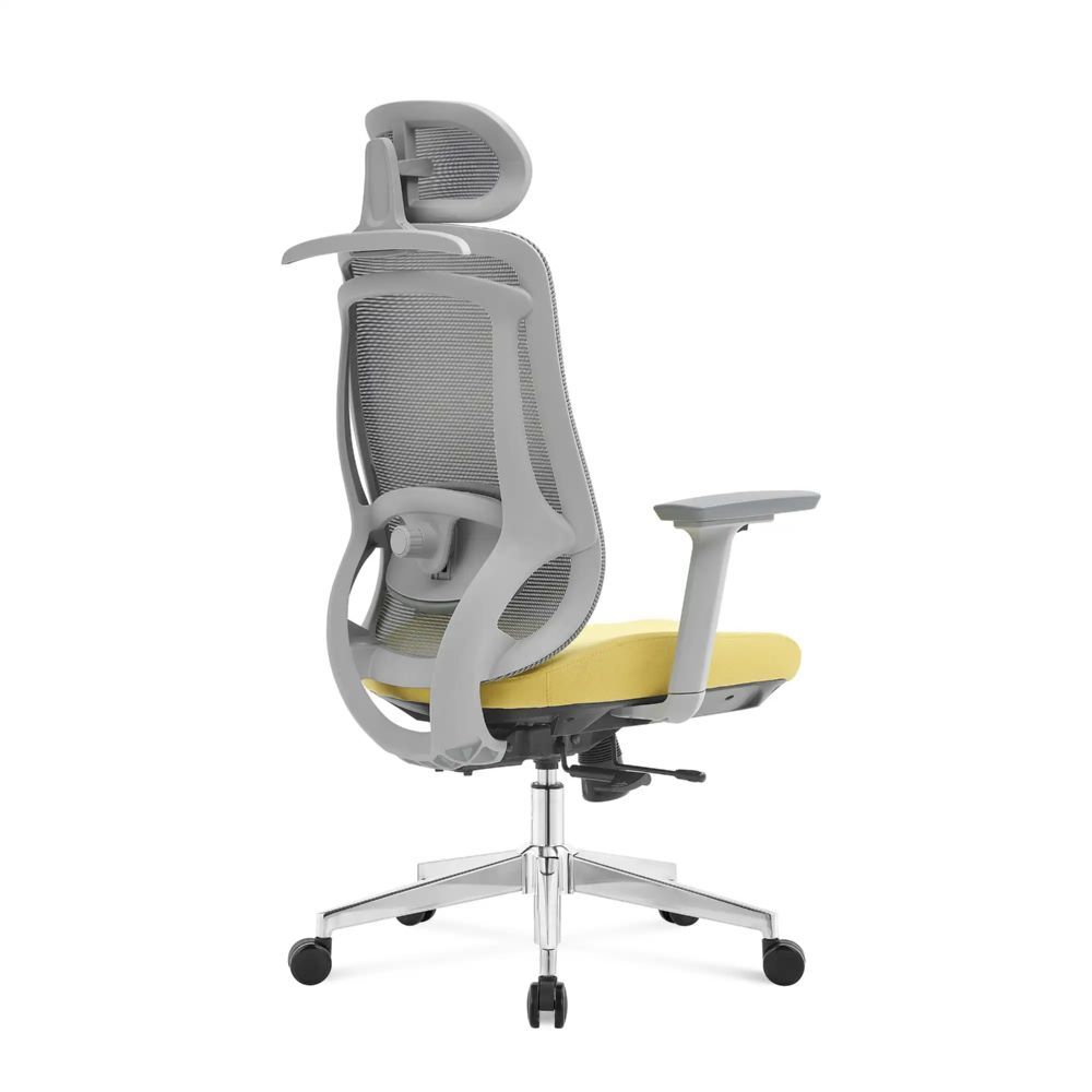 Produktbild Bürodrehstuhl mit Kopf- Nackenstütze und 3D Armlehnen, Netzrücken grau, Lordosen bild 3