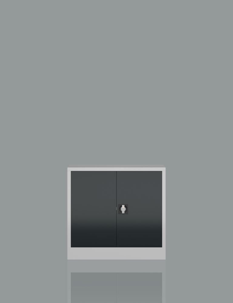 Produktbild ClassiX Flügeltürenschrank, 750 x 800 x 380 mm, lichtgrau/anthrazit bild 4