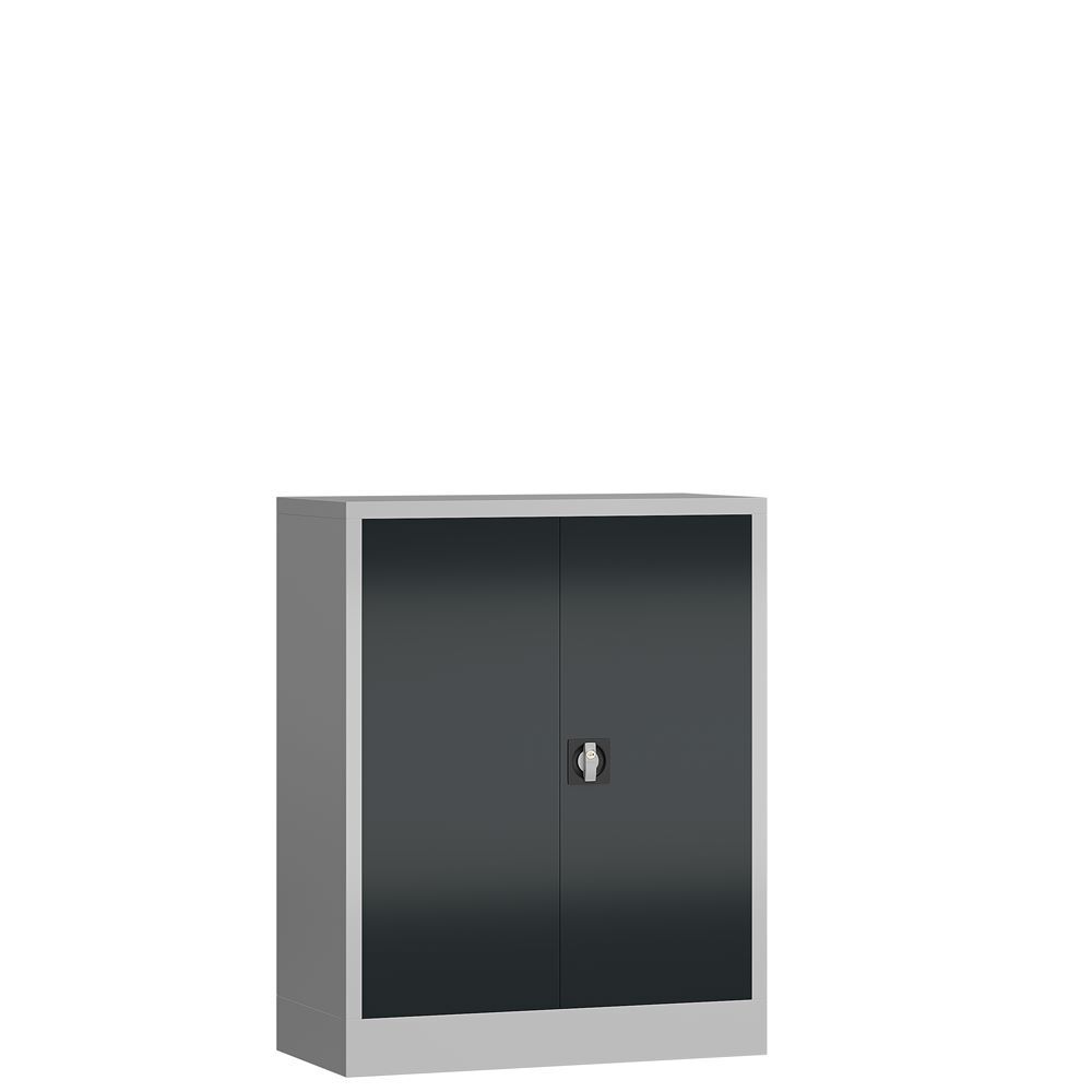 Produktbild Lüllmann ClassiX Flügeltürenschrank Aktenschrank 1000 x 800 x 380 mm lichtgrau anthrazit