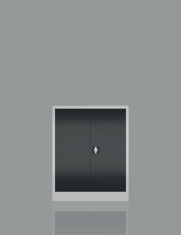 Produktbild ClassiX Flügeltürenschrank, 1000 x 800 x 380 mm, lichtgrau/anthrazit bild 4