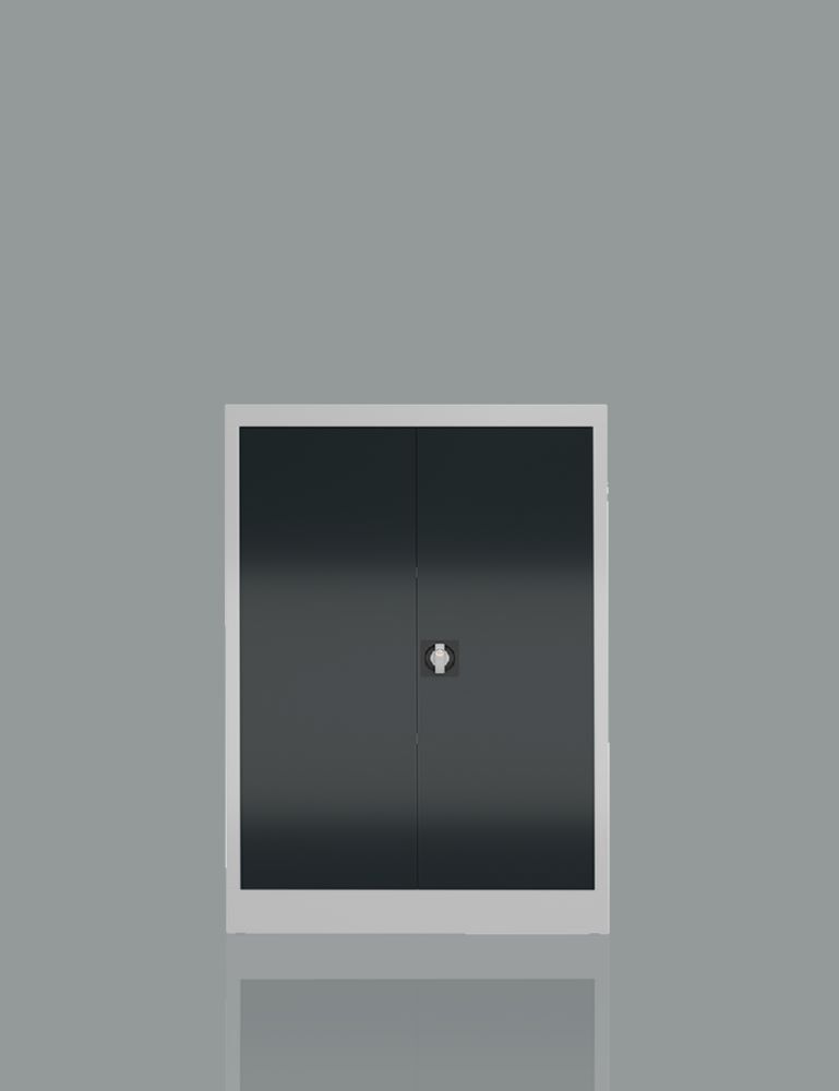 Produktbild ClassiX Flügeltürenschrank, 1200 x 920 x 420 mm, lichtgrau/anthrazit bild 4