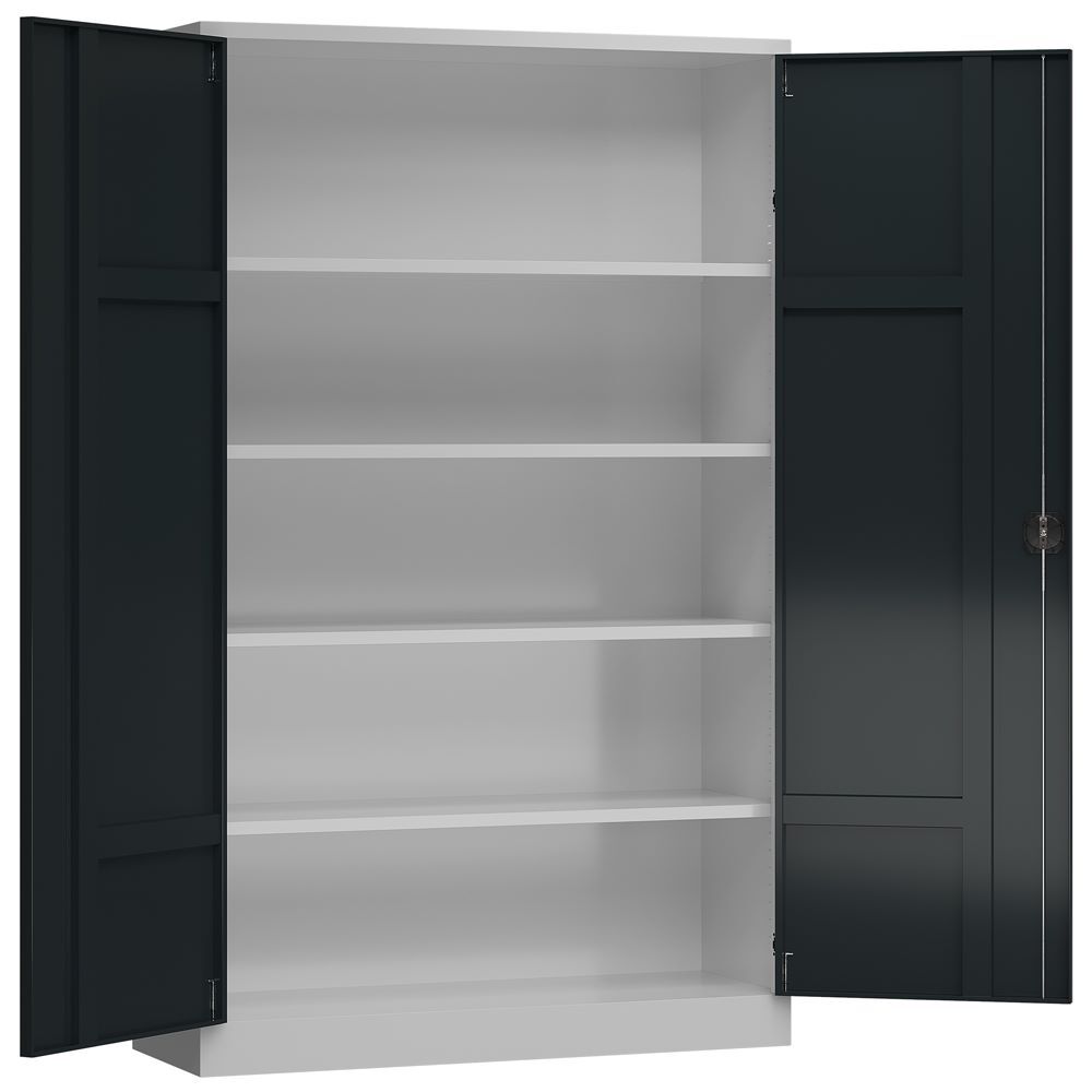 Produktbild ClassiX XL Flügeltürenschrank, 1945 x 1200 x 420 mm, lichtgrau/anthrazit bild 2