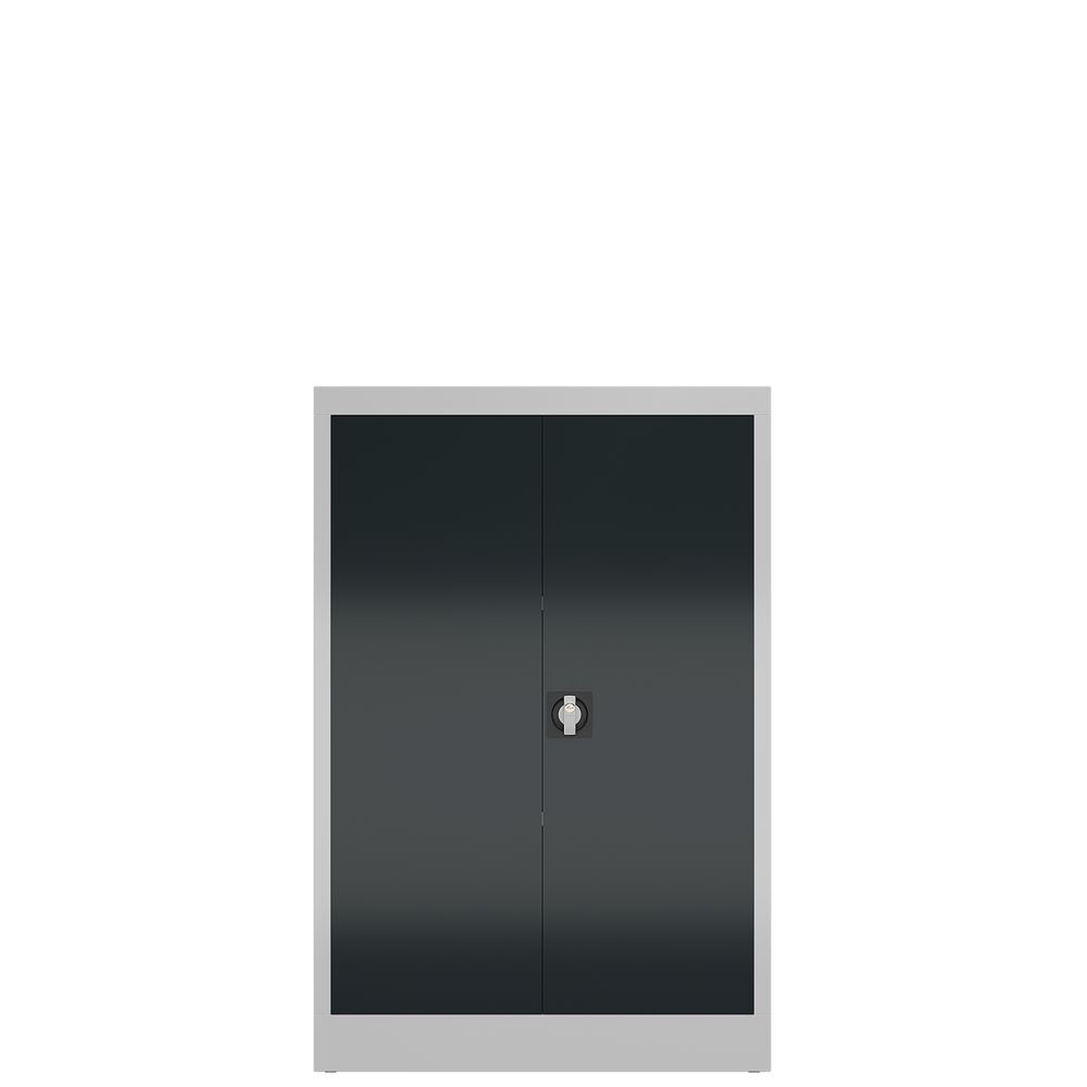 Produktbild ClassiX Flügeltürenschrank, 1200 x 800 x 380 mm, lichtgrau/anthrazitgrau bild 2