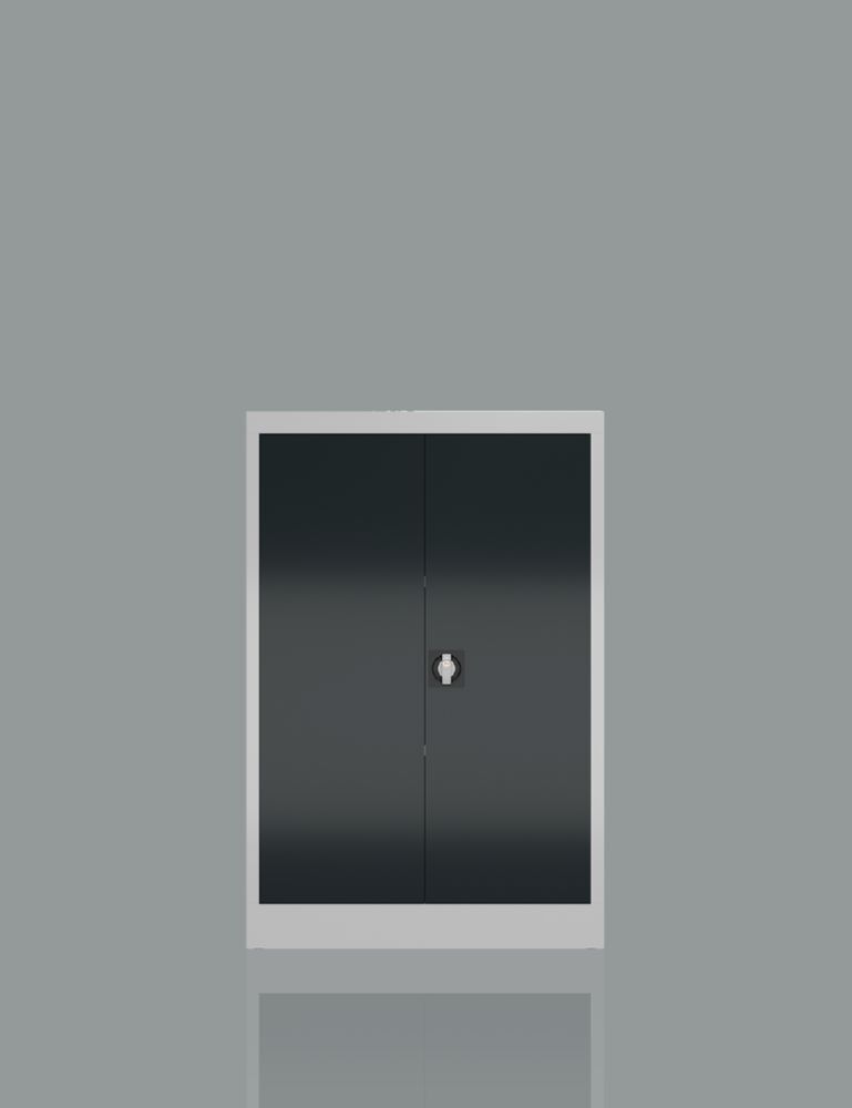 Produktbild ClassiX Flügeltürenschrank, 1200 x 800 x 380 mm, lichtgrau/anthrazitgrau bild 4