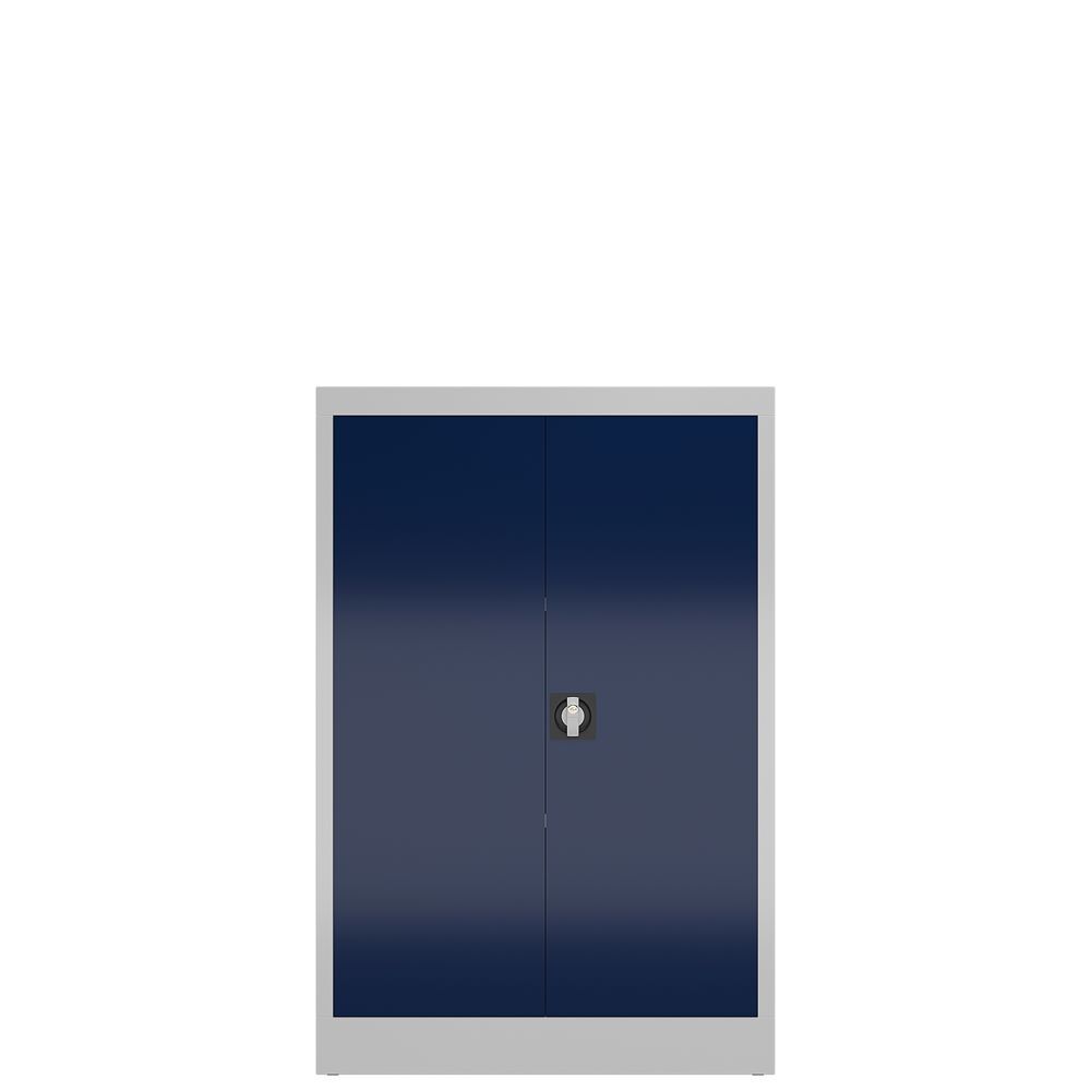 Produktbild ClassiX Flügeltürenschrank, 1200 x 800 x 380 mm, lichtgrau/enzianblau bild 2