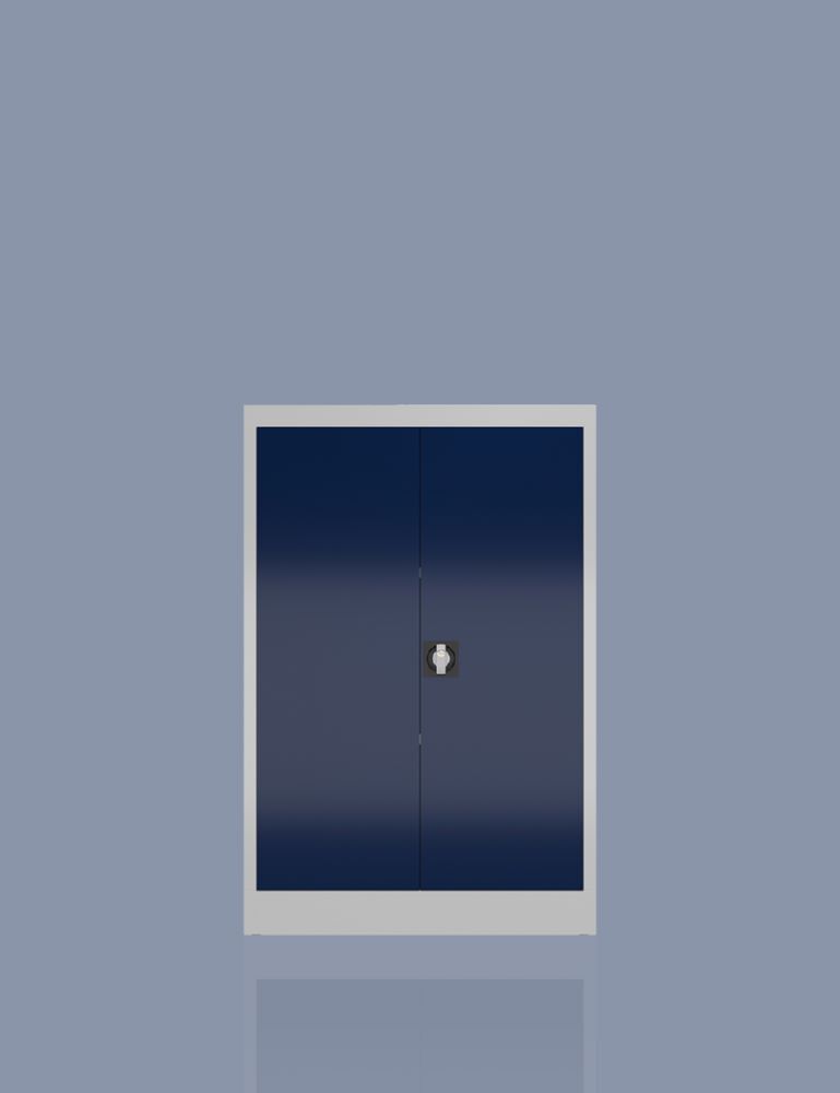 Produktbild ClassiX Flügeltürenschrank, 1200 x 800 x 380 mm, lichtgrau/enzianblau bild 4