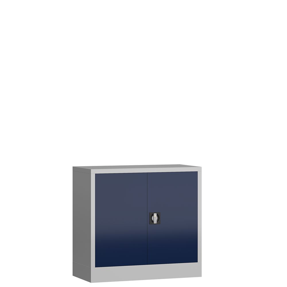 Produktbild Lüllmann ClassiX Flügeltürenschrank Schliessfachschrank lichtgrau enzianblau