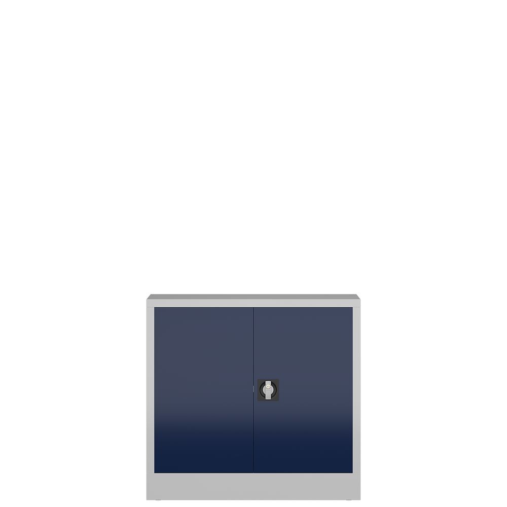 Produktbild ClassiX Flügeltürenschrank, 750 x 800 x 380 mm, lichtgrau/enzianblau bild 3