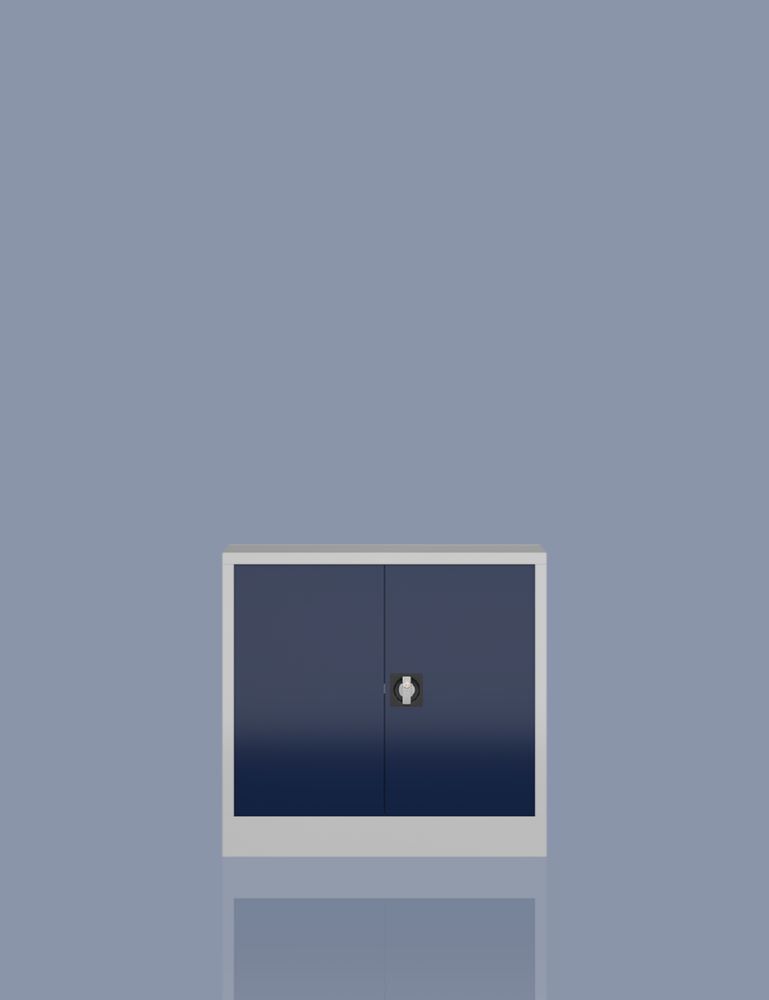 Produktbild ClassiX Flügeltürenschrank, 750 x 800 x 380 mm, lichtgrau/enzianblau bild 4