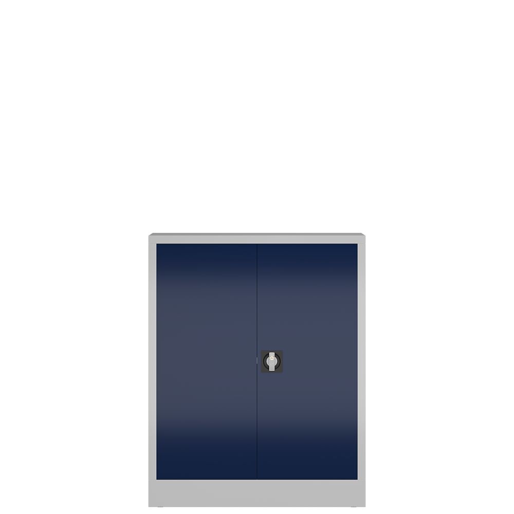 Produktbild ClassiX Flügeltürenschrank, 1000 x 800 x 380 mm, lichtgrau/enzianblau bild 3