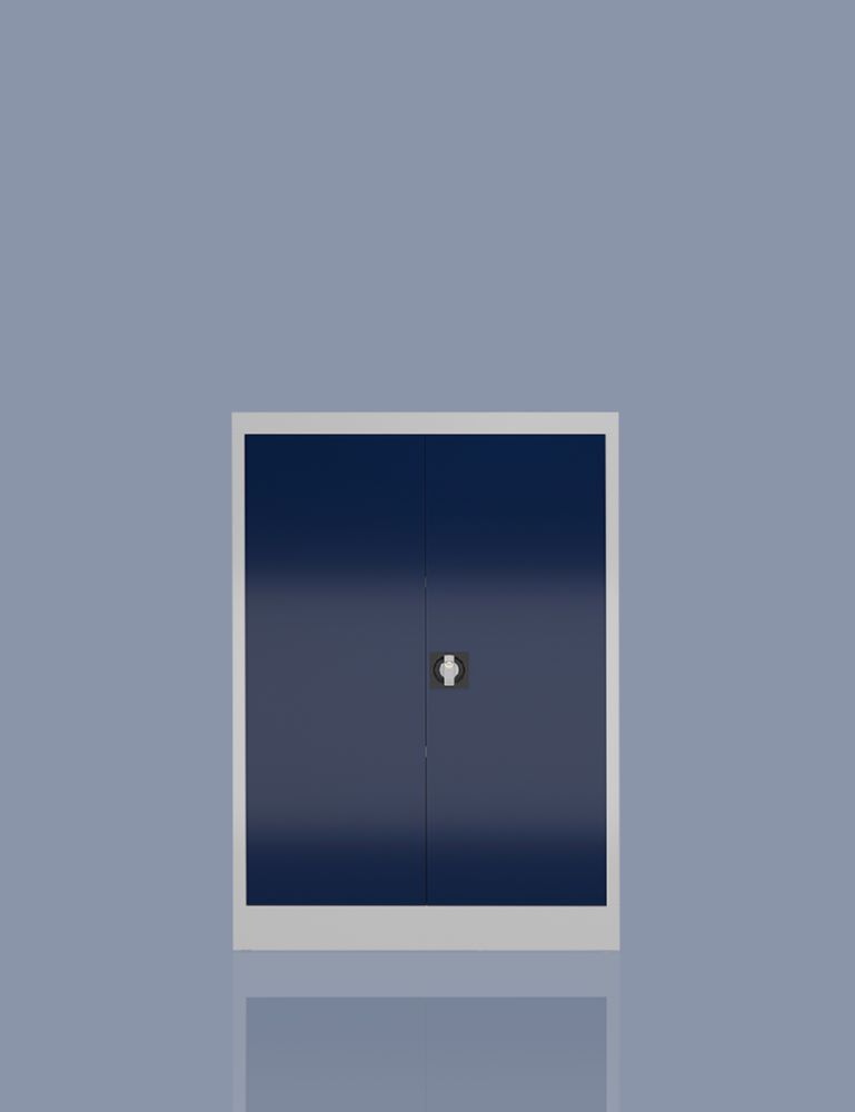 Produktbild ClassiX Flügeltürenschrank, 1200 x 920 x 420 mm, lichtgrau/enzianblau bild 4