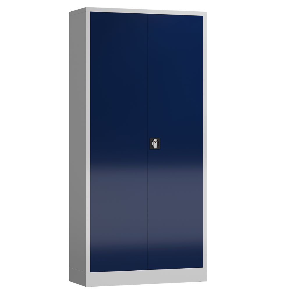 Produktbild Lüllmann ClassiX Flügeltürenschrank Garderobenschrank lichtgrau enzianblau