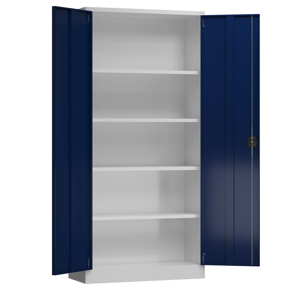 Produktbild ClassiX Flügeltürenschrank, 1945 x 920 x 420 mm, lichtgrau/enzianblau bild 3