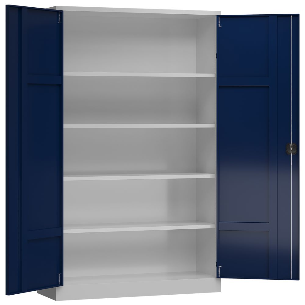 Produktbild ClassiX XL Flügeltürenschrank, 1945 x 1200 x 420 mm, lichtgrau/enzianblau bild 3