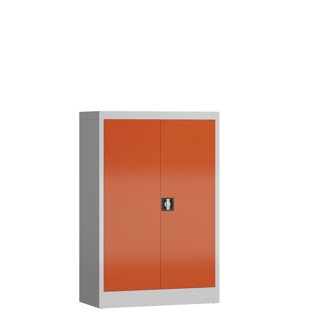 Produktbild Lüllmann ClassiX Flügeltürenschrank Aktenschrank 1200 x 800 x 380 mm lichtgrau feuerrot
