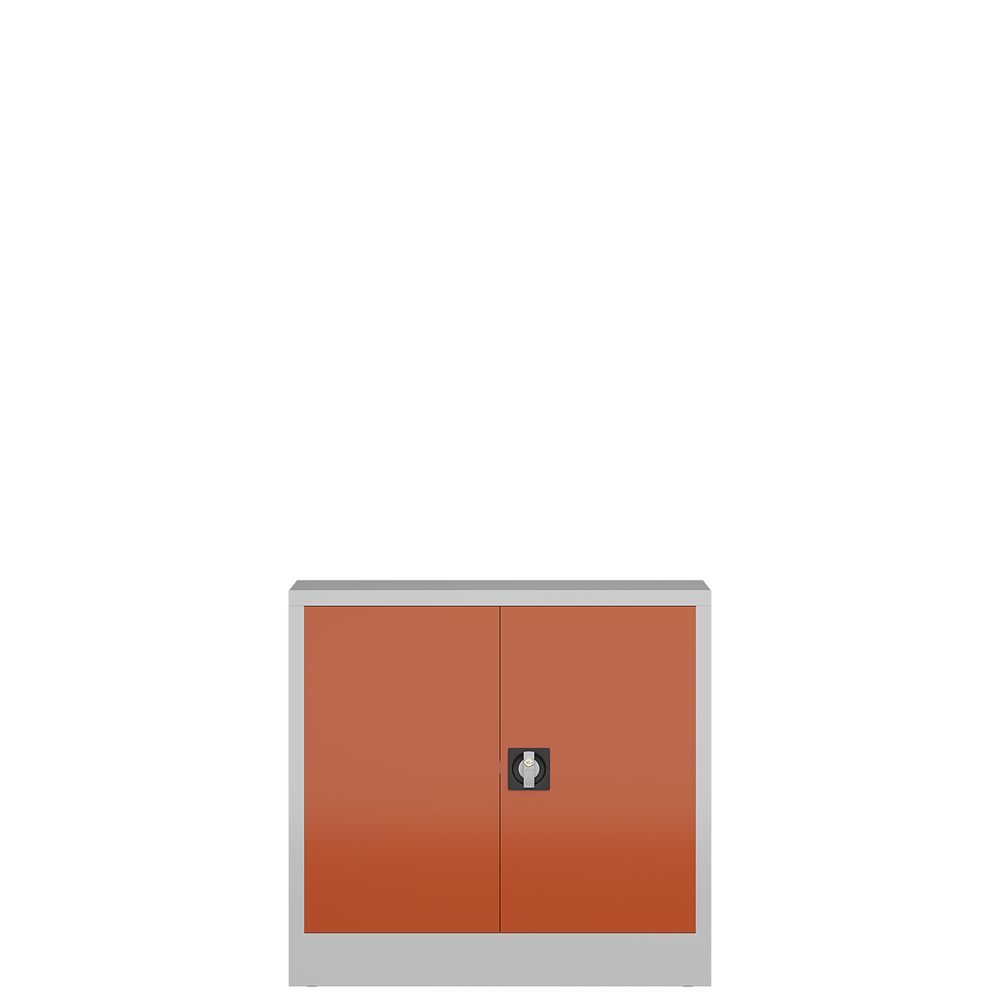 Produktbild ClassiX Flügeltürenschrank, 750 x 800 x 380 mm, lichtgrau/feuerrot bild 3
