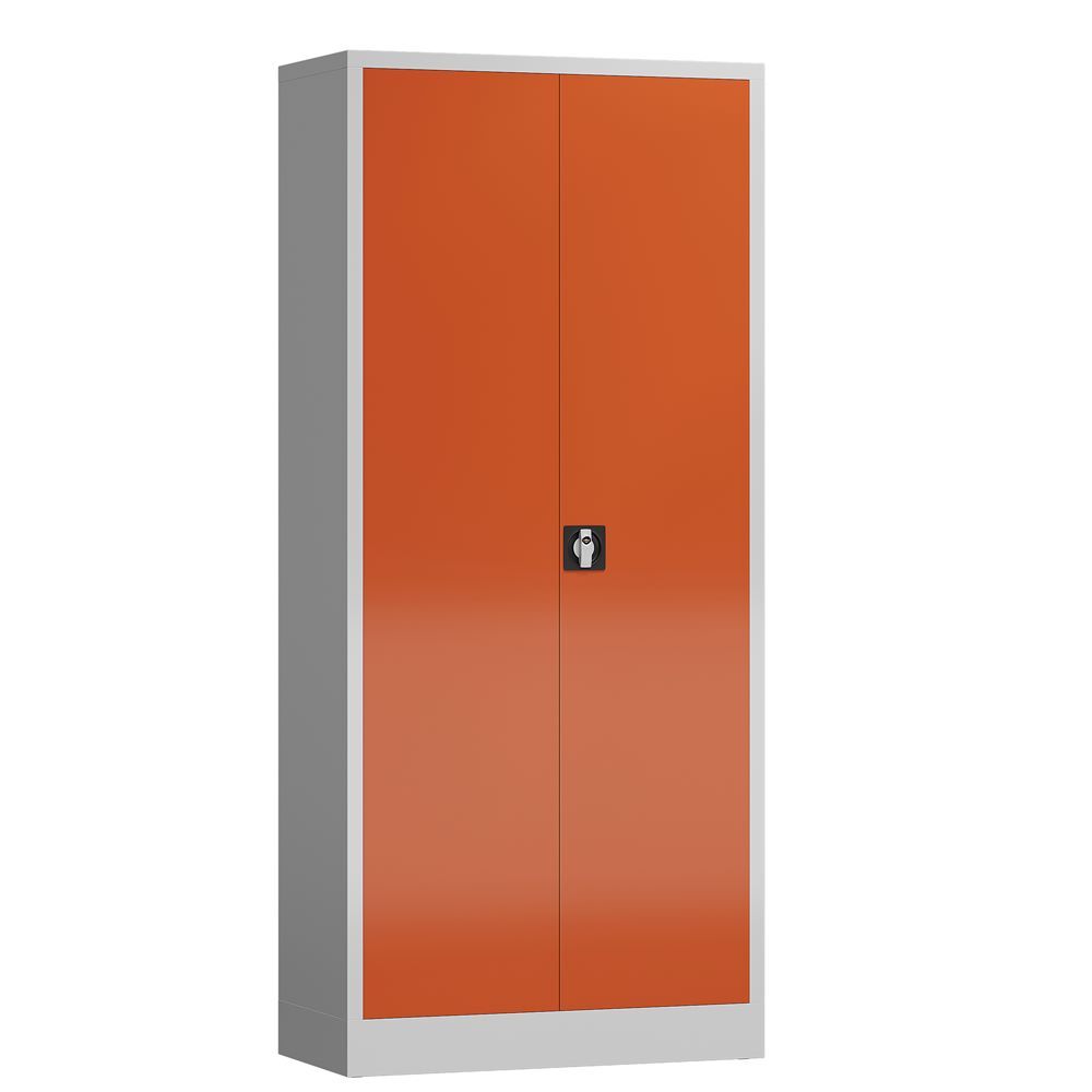 Produktbild Lüllmann ClassiX Flügeltürenschrank Garderobenschrank lichtgrau feuerrot
