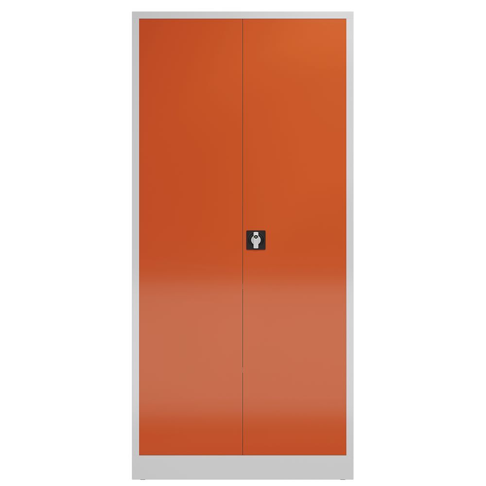 Produktbild ClassiX Flügeltürenschrank, 1945 x 920 x 500 mm, lichtgrau/feuerrot bild 2