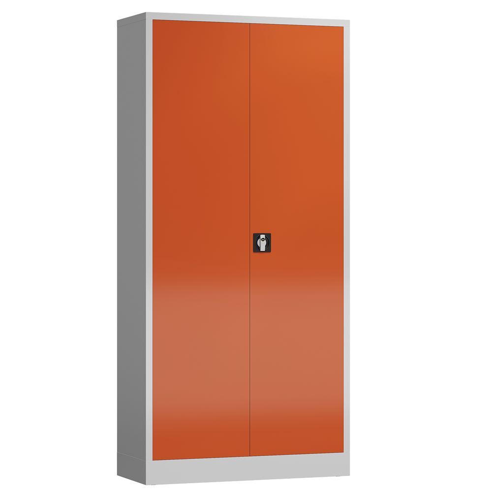 Produktbild Lüllmann ClassiX Flügeltürenschrank 1945 x 920 x 600 mm lichtgrau feuerrot
