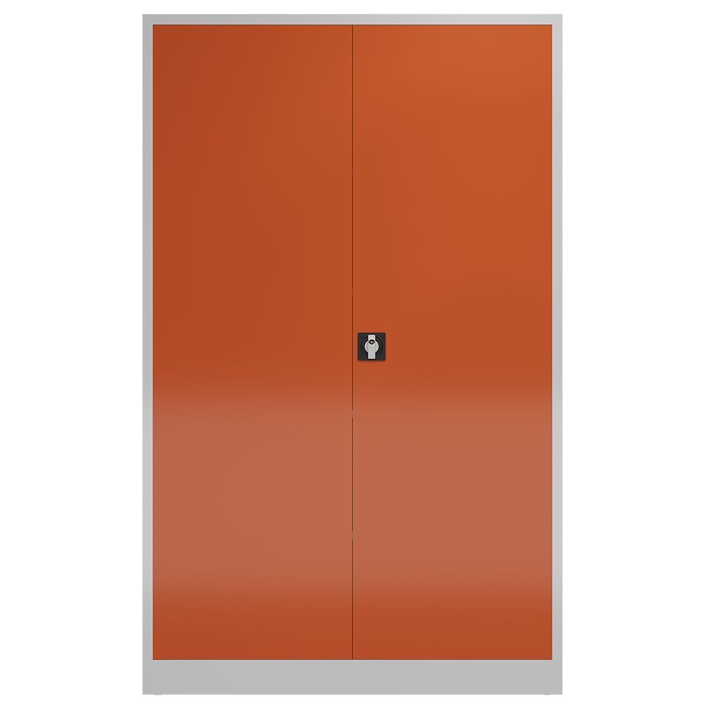 Produktbild ClassiX XL Flügeltürenschrank, 1945 x 1200 x 420 mm, lichtgrau/feuerrot bild 2