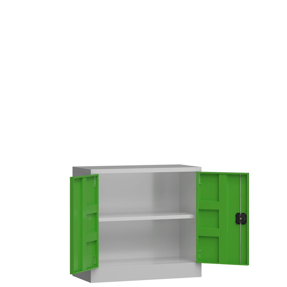 Produktbild ClassiX Flügeltürenschrank, 750 x 800 x 380 mm, lichtgrau/gelbgrün bild 2