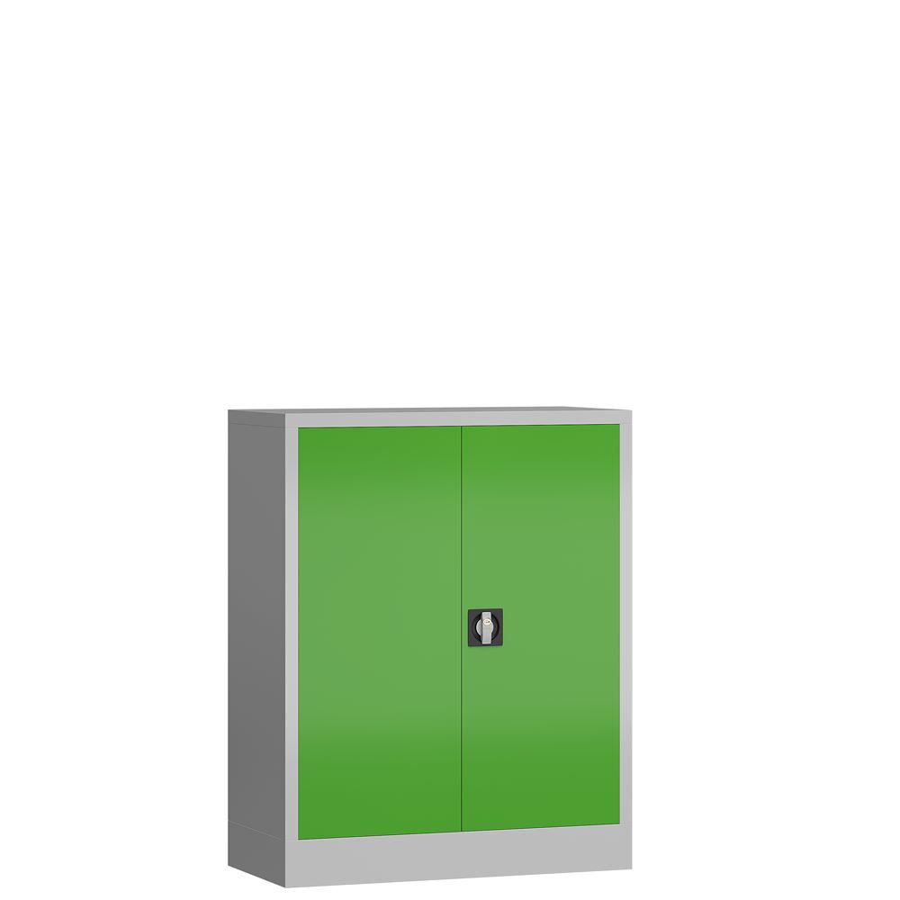 Produktbild Lüllmann ClassiX Flügeltürenschrank Aktenschrank 1000 x 800 x 380 mm lichtgrau gelbgrün