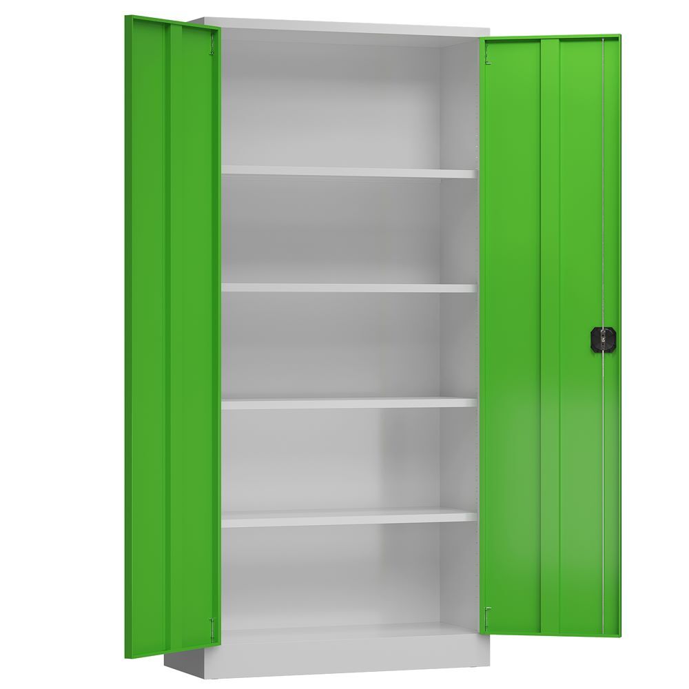 Produktbild ClassiX Flügeltürenschrank, 1945 x 920 x 420 mm, lichtgrau/gelbgrün bild 3
