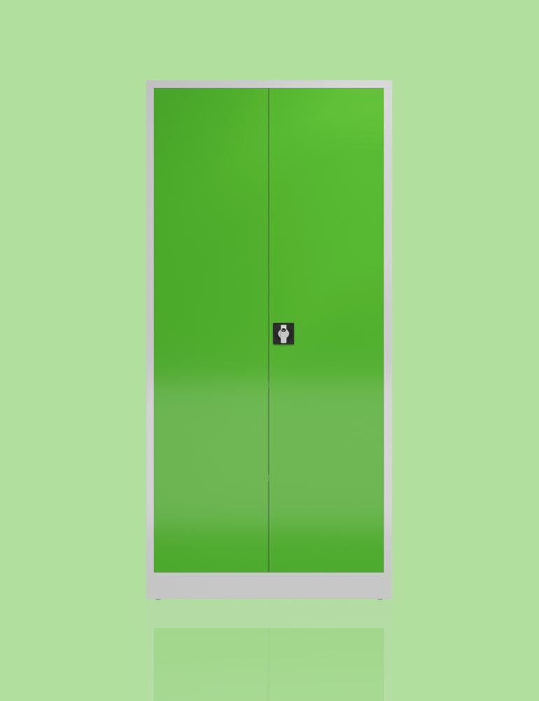 Produktbild ClassiX Flügeltürenschrank, 1945 x 920 x 420 mm, lichtgrau/gelbgrün bild 4