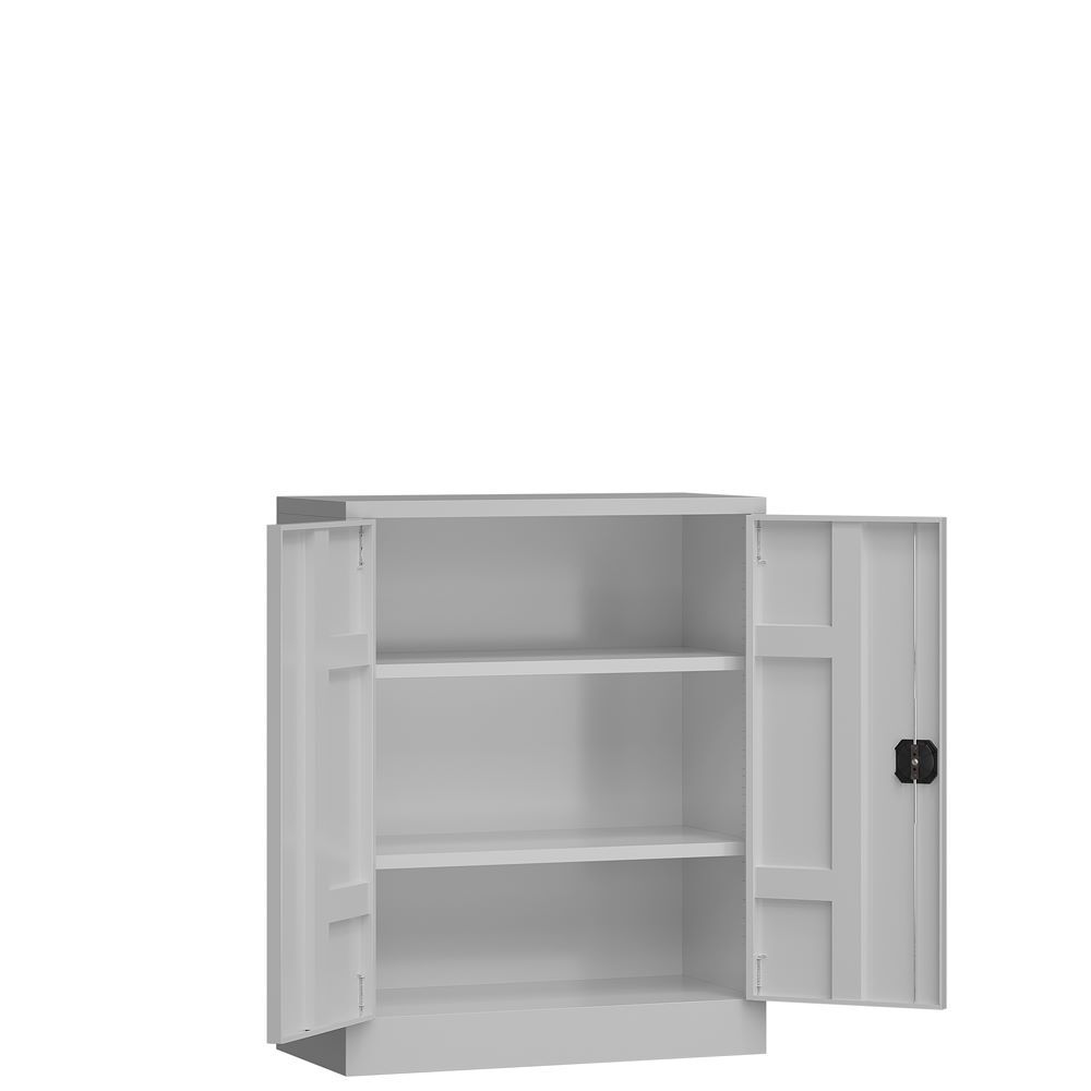 Produktbild ClassiX Flügeltürenschrank, 1000 x 800 x 380 mm, lichtgrau bild 2