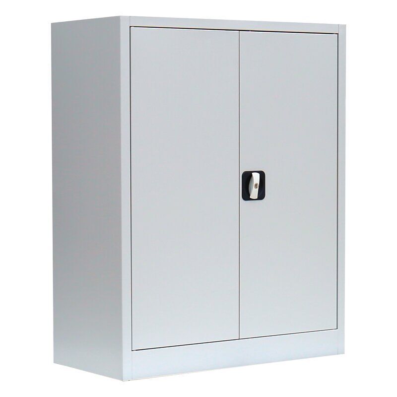Produktbild ClassiX Flügeltürenschrank, 1000 x 800 x 380 mm, lichtgrau bild 4